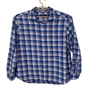 Vineyard Vines Classic Fit Cotton Cashmere Button Shirt blue red white plaid XXL